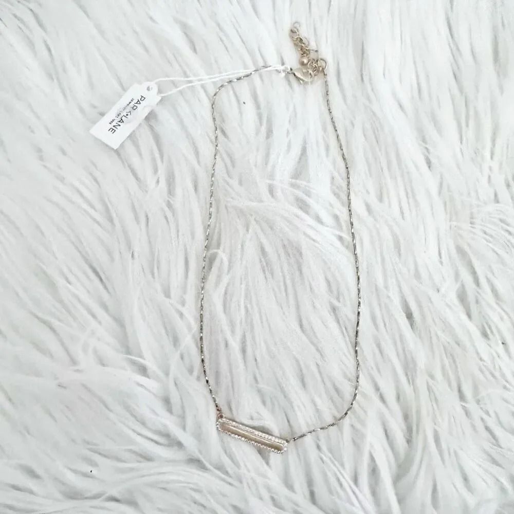 PARK LANE JEWELRY | Clayton Pendant‎ Necklace Gold Tone Crystal Bar Long Chain